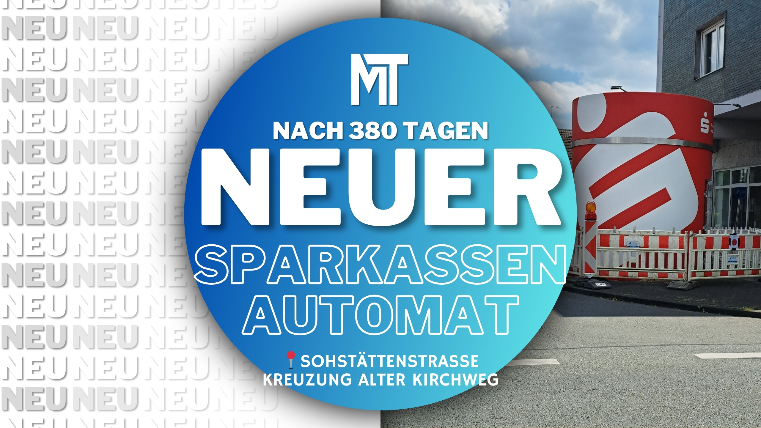 Endlich ist es soweit! Nach 380 Tagen ohne Bankautomaten in Tiefenbroich haben wir wieder einen!