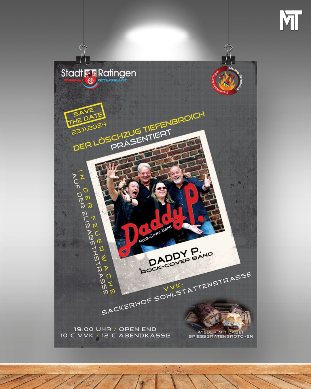 Der Löschzug Tiefenbroich präsentiert Daddy P. – Die Rock-Cover-Band